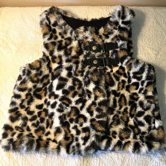 MAX STUDIO Girls Cheetah Print Faux Fur Vest  | 4T - Picture 2 of 9